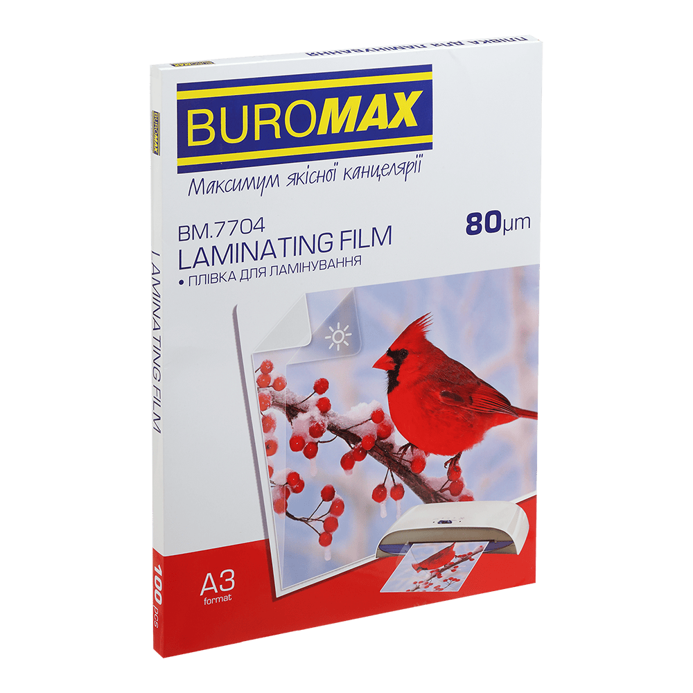 Плівка для ламінування BUROMAX А3 (426х303мм), 80 мкм, глянцева (BM.7704)